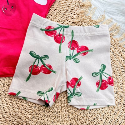 Conj. Blusa Cherie e Short -  Vermelho Cereja e Areia